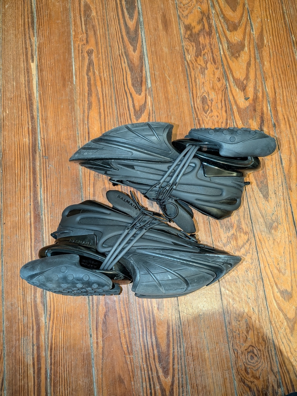 AUTHENTIC Balmain Men's Triple Black Unicorn Sneakers